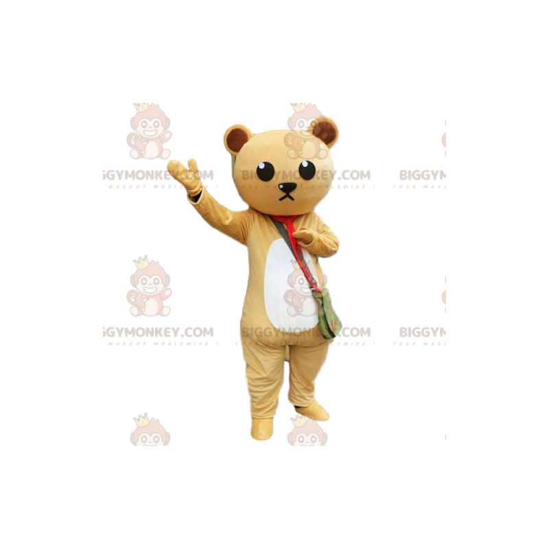 Beige and white teddy BIGGYMONKEY™ mascot costume, teddy bear Beige and white teddy BIGGYMONKEY™ mascot costume, teddy bear