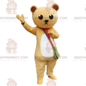 Beżowo-biały kostium pluszowego misia BIGGYMONKEY™, kostium pluszowego misia - Maskotka niedźwiedź - BiggyMonkey.com