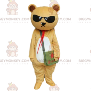 Beige and white teddy BIGGYMONKEY™ mascot costume, teddy bear