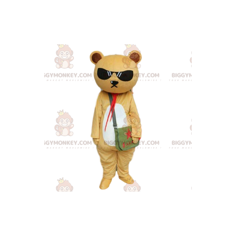 Beige och vit nalle BIGGYMONKEY™ maskotdräkt, nalledräkt - Beige och vit nalle BIGGYMONKEY™ maskotdräkt, nalledräkt -