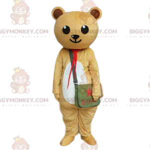 Costume de nounours beige et blanc, déguisement d'ours en