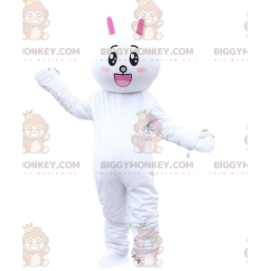 Bunny BIGGYMONKEY™ mascot costume, plush bunny costume. giant