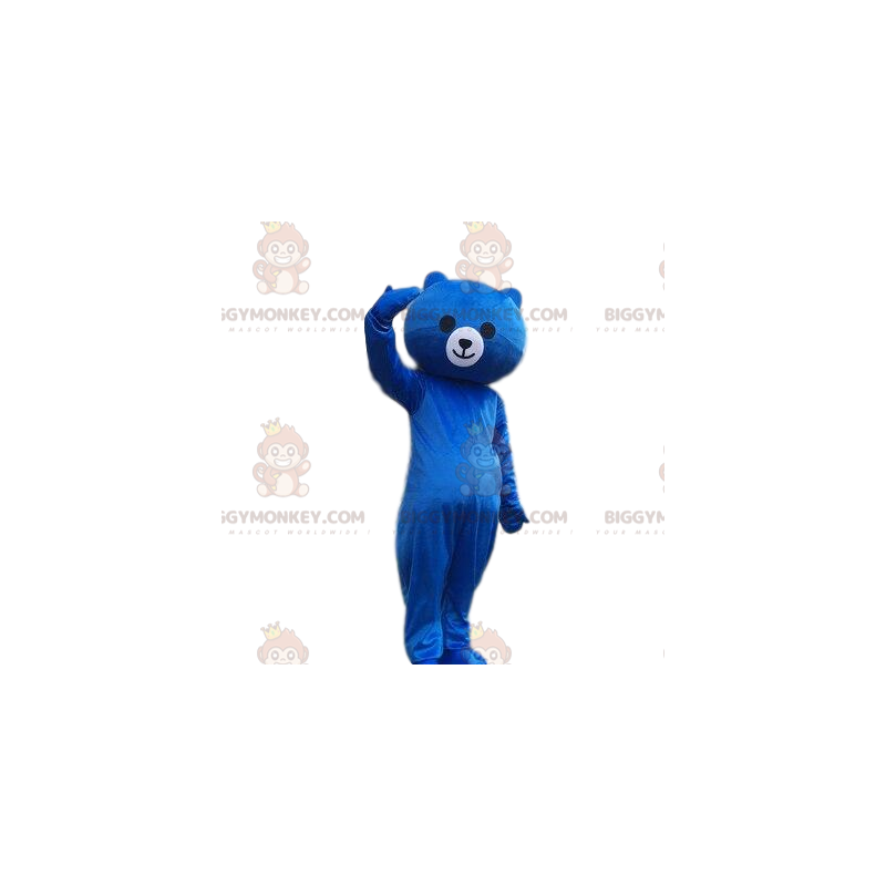 Sininen nalle BIGGYMONKEY™ maskottiasu, sininen nalleasu, nalle Sininen nalle BIGGYMONKEY™ maskottiasu, sininen nalleasu, nalle