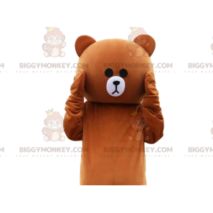 Costume de nounours beige et blanc, déguisement d'ours en