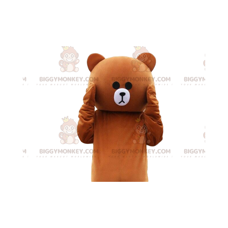 Beige og hvid bamse kostume, bamse kostume - Biggymonkey.com