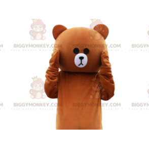 Beige und weißes Teddybärkostüm, Teddybärkostüm -