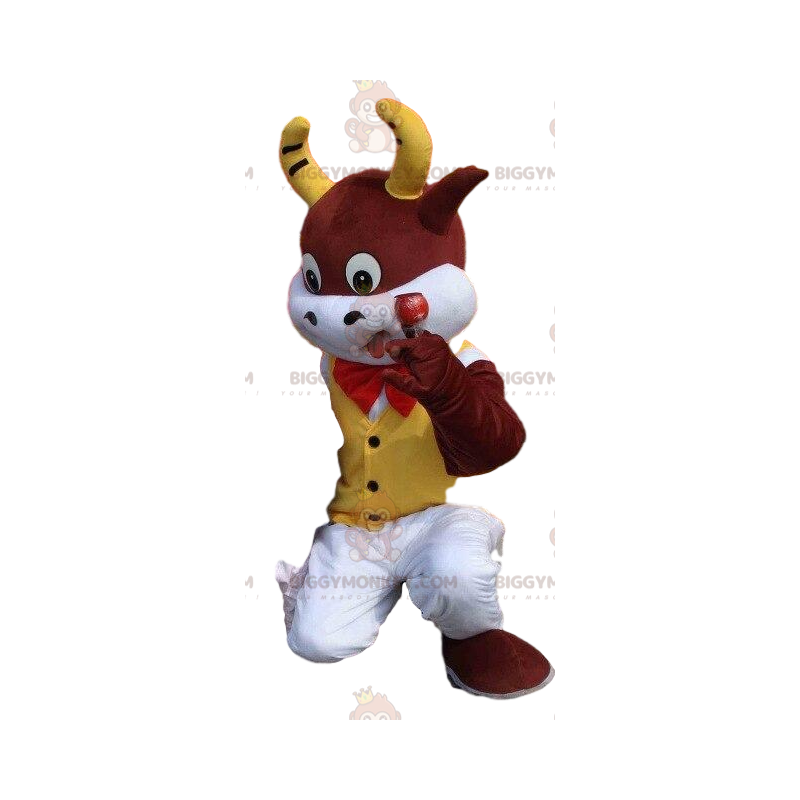 Fantasia de mascote Cow BIGGYMONKEY™, fantasia de touro Fantasia de mascote Cow BIGGYMONKEY™, fantasia de touro