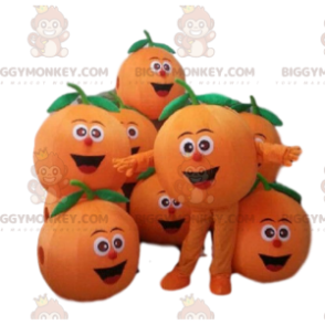 Oranžový kostým maskota BIGGYMONKEY™, kostým ovoce, maškarní šaty Clementine - Ovocný maskot - BiggyMonkey.com