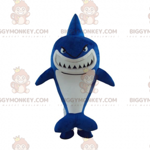 Blue shark BIGGYMONKEY™ mascot costume, shark costume, sea