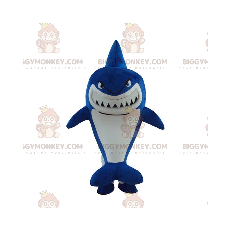 Costume de mascotte BIGGYMONKEY™ de requin bleu, costume de Costume de mascotte BIGGYMONKEY™ de requin bleu, costume de