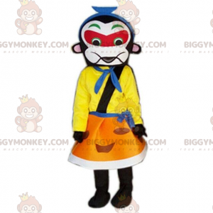 BIGGYMONKEY™ buntes Samurai-Maskottchen-Kostüm, Asia-Kostüm