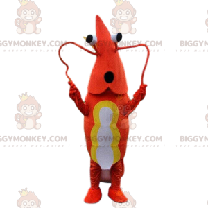Shrimp BIGGYMONKEY™ mascot costume, crawfish costume