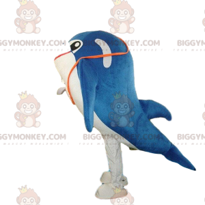 Dolphin BIGGYMONKEY™ maskot kostume, fiskekostume, hval fancy