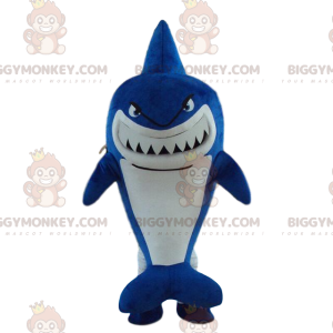 Blue shark BIGGYMONKEY™ mascot costume, shark costume, sea