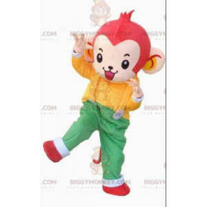 BIGGYMONKEY™ mascot costume of monkey in colorful outfit, giant