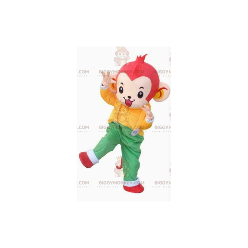 Costume de mascotte BIGGYMONKEY™ de singe en tenue colorée Costume de mascotte BIGGYMONKEY™ de singe en tenue colorée