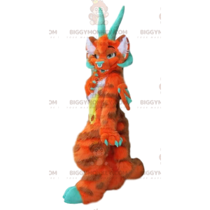 Traje de mascote de dragão peludo BIGGYMONKEY™, fantasia de