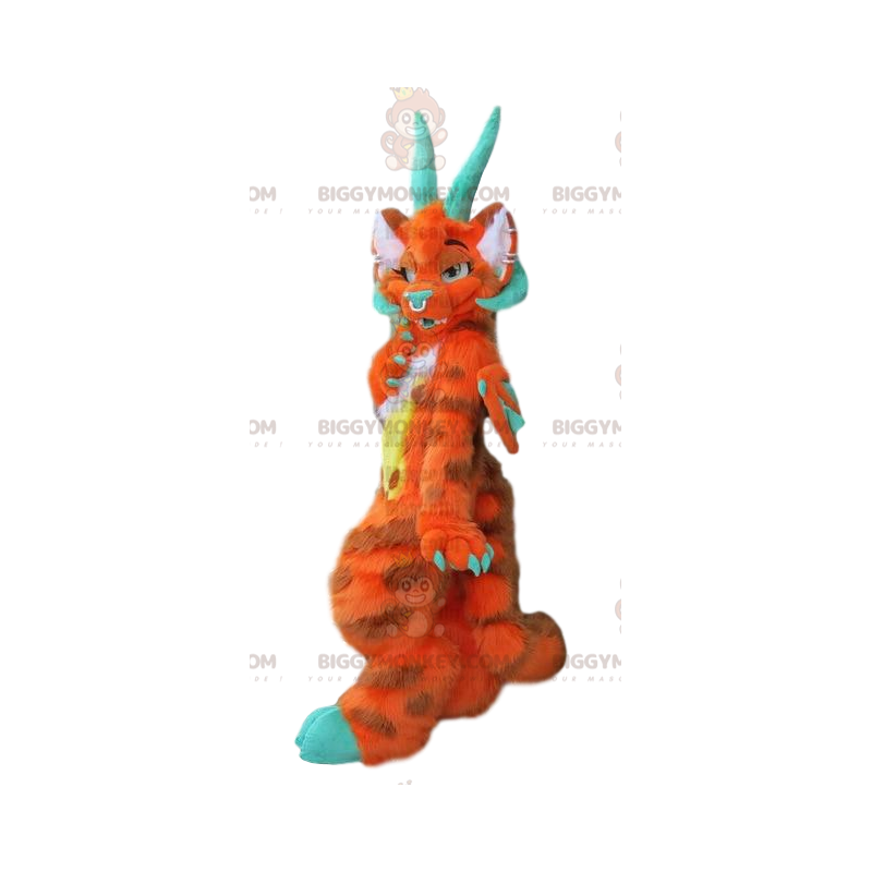 Disfraz de mascota dragón peludo BIGGYMONKEY™, disfraz de Disfraz de mascota dragón peludo BIGGYMONKEY™, disfraz de