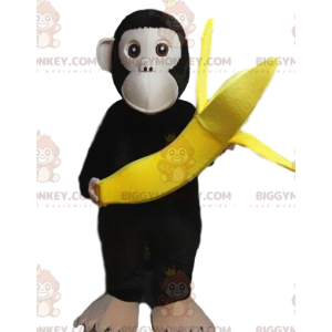 BIGGYMONKEY™ Maskottchenkostüm Affe mit Banane, Paviankostüm -