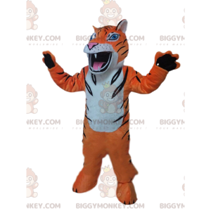 Fierce tiger BIGGYMONKEY™ mascot costume, feline costume, tiger