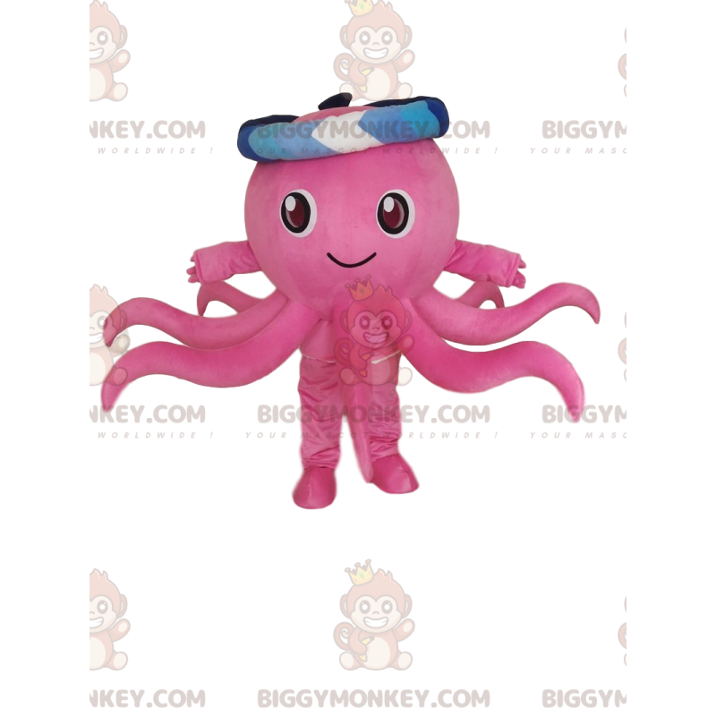 Pink octopus BIGGYMONKEY™ mascot costume, octopus costume