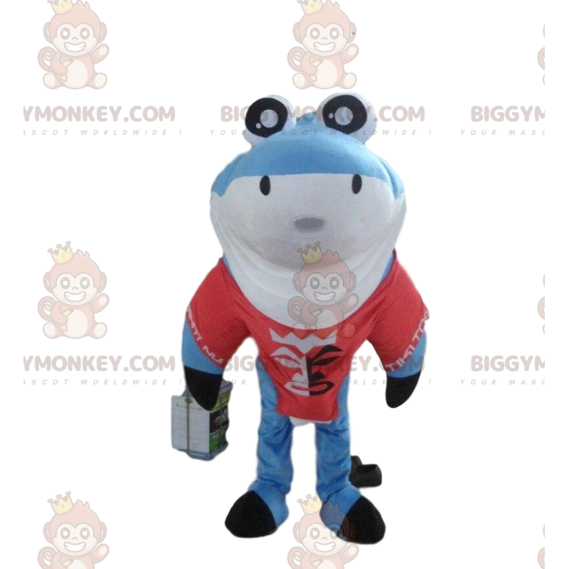 Blå haj BIGGYMONKEY™ maskotkostume, hajkostume, havkostume - Blå haj BIGGYMONKEY™ maskotkostume, hajkostume, havkostume -