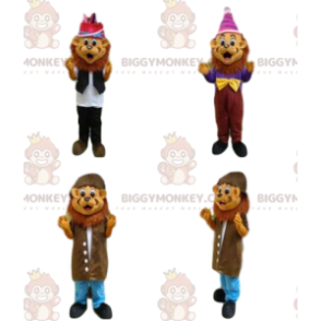 4 BIGGYMONKEY's leeuwenmascottes, tijgerkostuums