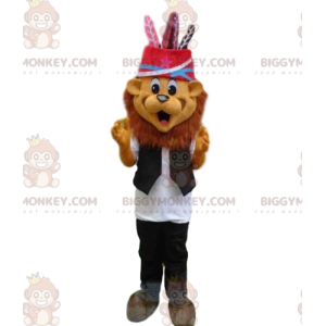 Festive Lion BIGGYMONKEY™ Mascot Costume, Classy Dress Up Tiger