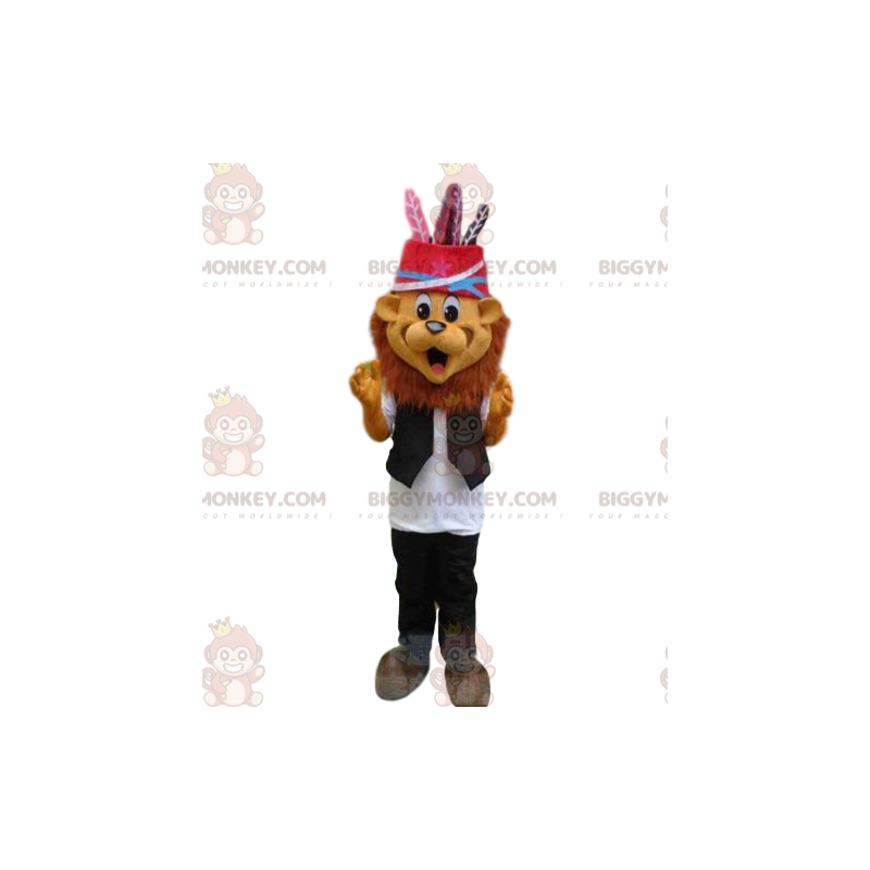 Traje de mascote festivo de leão BIGGYMONKEY™, fantasia de Traje de mascote festivo de leão BIGGYMONKEY™, fantasia de