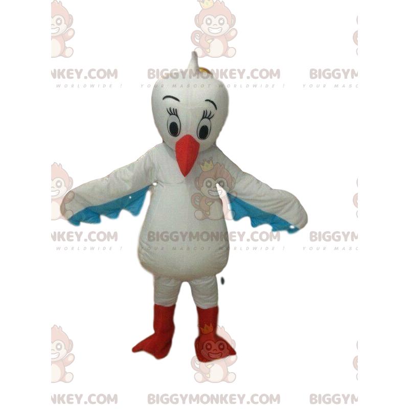 Costume da mascotte Pelican BIGGYMONKEY™, costume da uccello Costume da mascotte Pelican BIGGYMONKEY™, costume da uccello