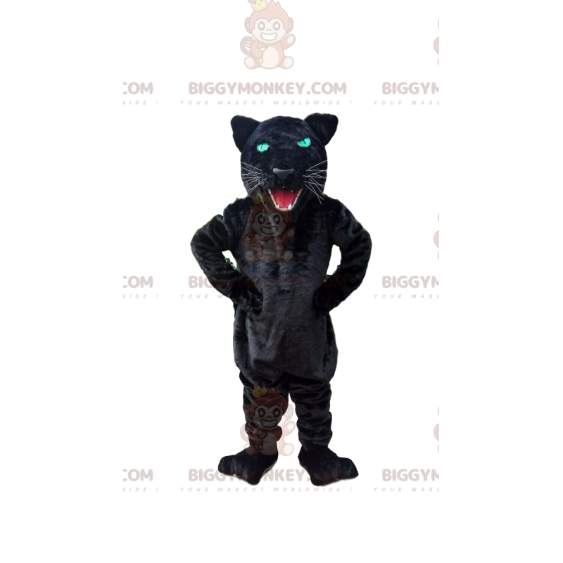BIGGYMONKEY™ Roaring Black Panther maskottiasu, kissan puku - BIGGYMONKEY™ Roaring Black Panther maskottiasu, kissan puku -
