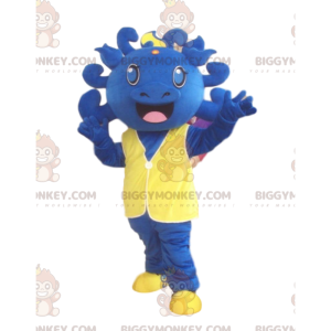 Costume da mascotte dinosauro BIGGYMONKEY™, costume blu, mostro