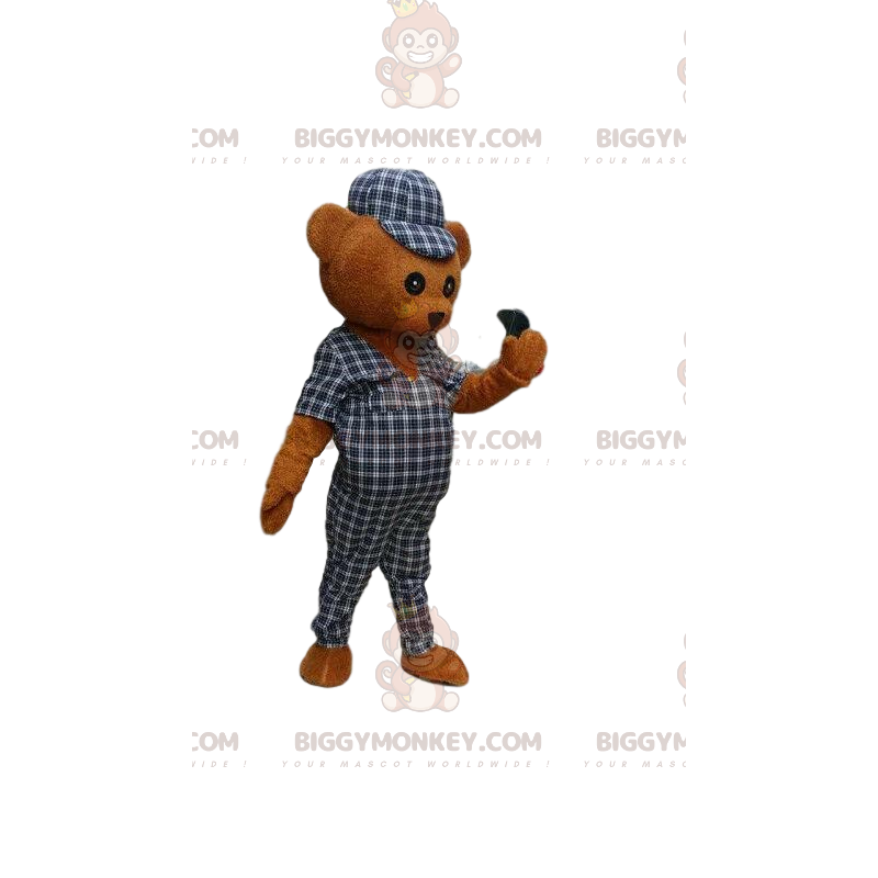 Bamse BIGGYMONKEY™ maskot kostume, brun bjørn kostume, plys Bamse BIGGYMONKEY™ maskot kostume, brun bjørn kostume, plys