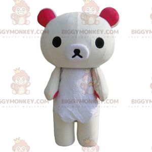 Teddy BIGGYMONKEY™ mascot costume, bear costume, white teddy