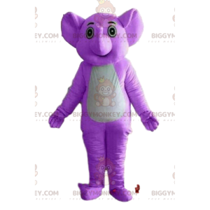 Purple elephant BIGGYMONKEY™ mascot costume, pachyderm costume