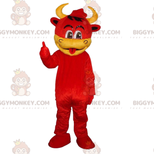 Cow BIGGYMONKEY™ mascot costume, devil costume, imp fancy dress