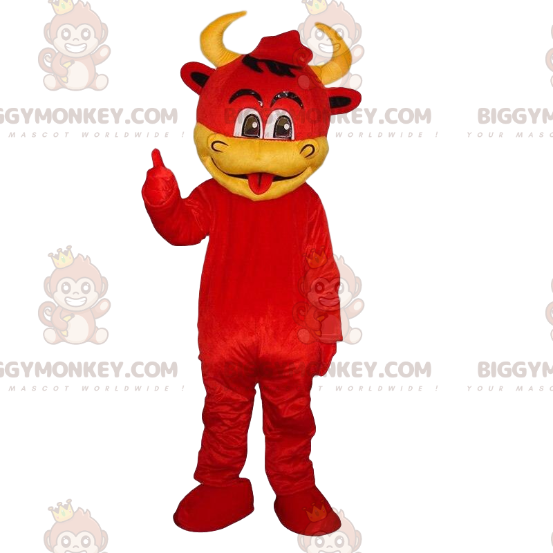 Cow BIGGYMONKEY™ mascot costume, devil costume, imp fancy dress Cow BIGGYMONKEY™ mascot costume, devil costume, imp fancy dress