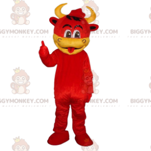 Cow BIGGYMONKEY™ mascot costume, devil costume, imp fancy dress