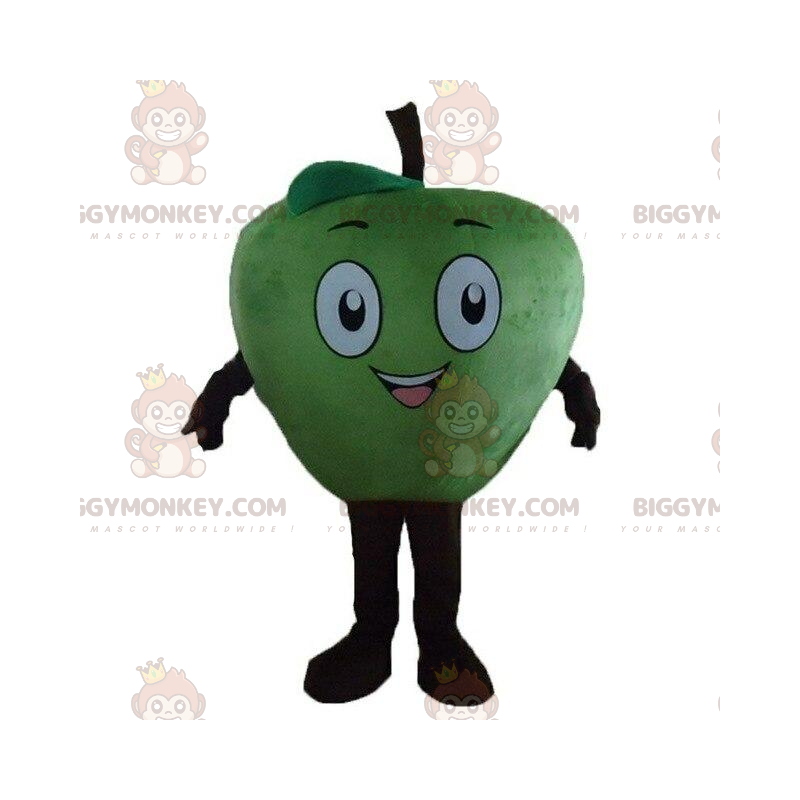 Apple BIGGYMONKEY™ mascot costume, fruit costume, giant green Apple BIGGYMONKEY™ mascot costume, fruit costume, giant green
