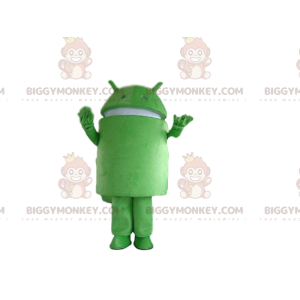 BIGGYMONKEY™ Android maskot kostume, grøn robot kostume, GSM