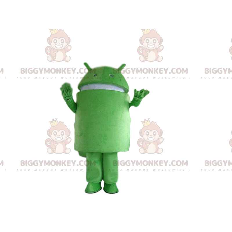Kostium maskotki Androida BIGGYMONKEY™, kostium zielonego Kostium maskotki Androida BIGGYMONKEY™, kostium zielonego