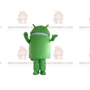 BIGGYMONKEY™ Android maskot kostume, grøn robot kostume, GSM