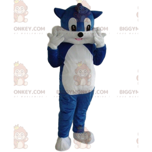 Cat BIGGYMONKEY™ mascot costume, tomcat costume, blue cat fancy