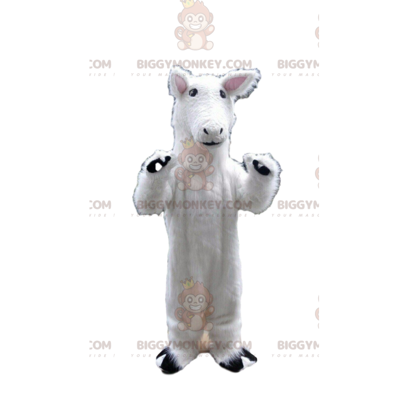 Traje de mascote de cavalo branco BIGGYMONKEY™, fantasia de