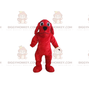 Punaisen koiran BIGGYMONKEY™ maskottiasu, koirapuku, punainen