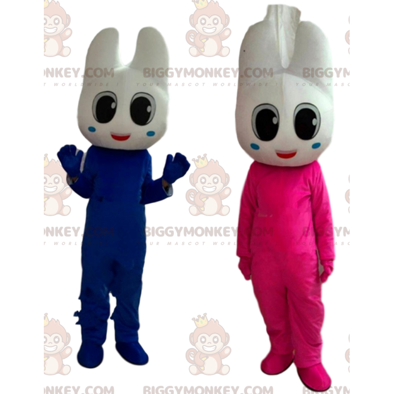 Duo de mascottes BIGGYMONKEY™ de dents, costumes de dents, dent Duo de mascottes BIGGYMONKEY™ de dents, costumes de dents, dent