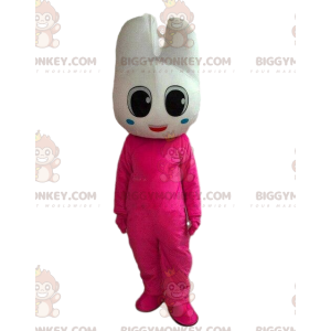 Tooth BIGGYMONKEY™ mascot costume, dentist costume, pink tooth