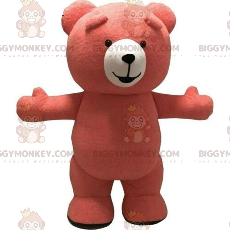 Grote roze teddy BIGGYMONKEY™ mascottekostuum, roze beerkostuum Grote roze teddy BIGGYMONKEY™ mascottekostuum, roze beerkostuum