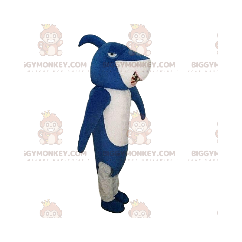 Costume da mascotte BIGGYMONKEY™ squalo blu, costume da squalo Costume da mascotte BIGGYMONKEY™ squalo blu, costume da squalo