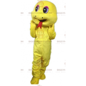 Gelbe Schlange BIGGYMONKEY™ Maskottchenkostüm, Salamanderkostüm